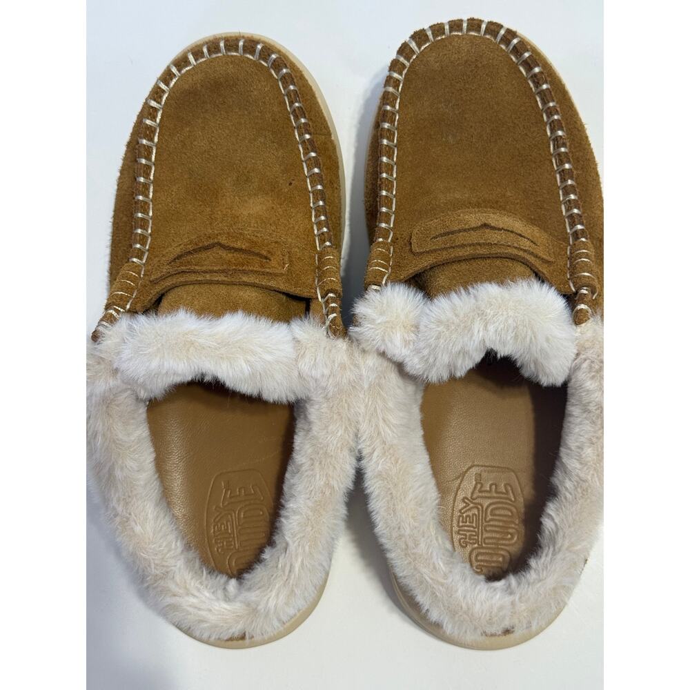 Hey Dude Wendy Faux Fur Lined Loafer Slippers Chestnut Women’s Size 10 - Picture 11 of 11
